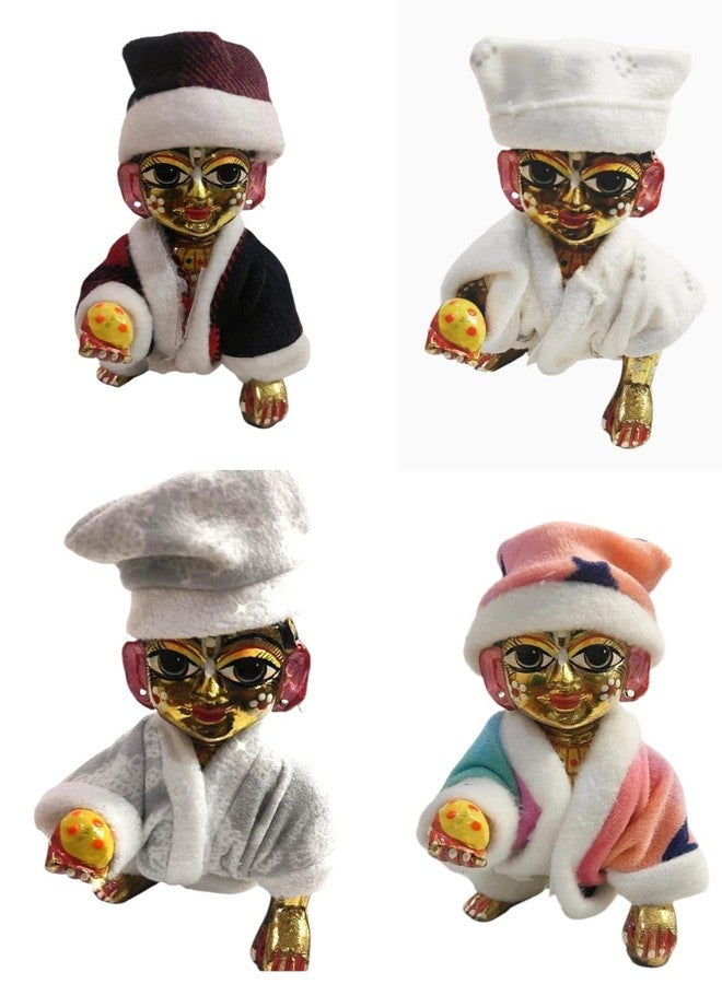 Partish Laddu Gopal Winter Night Suit | Night Suit for Ladoo Gopal | Kanha Ji | Bal Gopal | Thankur Ji (Size 1, Pack of 4) - Image 1